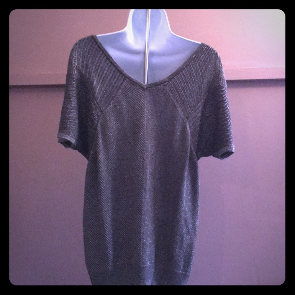 Gray blouse.